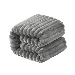 Flannel Fuzzy Toddler Blanket, Fluffy Warm and Lightweight Baby Plush Blanket, 30x40 Inches, Gray - NTBAY - 1 of 4