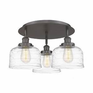 Bell - 3 Light Flush Mount In Art Deco Style-9.25 Inches Tall and 19.75 Inches Wide - 1 of 1