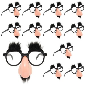 Juvale 12 Pack Funny Nose Disguise Glasses with Mustache for Party Favors, Costume Accessories - 1 of 4