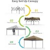 10x10/10x20 Pop Up Canopy Tent – Instant Setup Outdoor Gazebo with 1-Button Push, Portable Commercial Tent for Backyard, Camping, Beach & Parties - 2 of 4