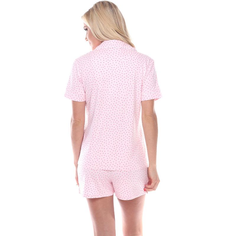 Women's Short Sleeve Pajama Set - White Mark, 3 of 4
