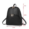Generic Backpack Purse for Women Casual Shoulder Bag PU Leather Zipper Closure Adjustable Strap - 4 of 4