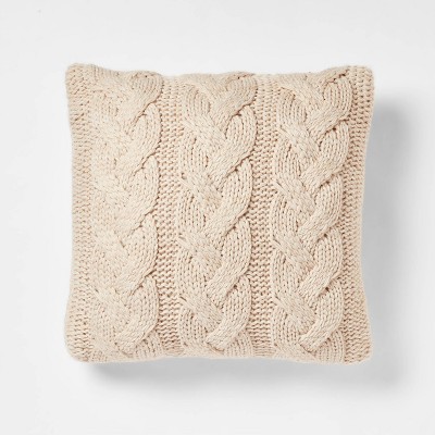 Photo 1 of 24" Chunky Cable Knit Throw Pillow - Threshold™