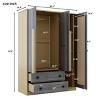 3 Door Wooden Storage Wardrobe With Shelves And 2 Drawers, Tall Clothing Storages, Modern Armoires With Unique Dual-Color Design-Cuddlewood - 4 of 4