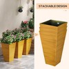 Okak 3 Pack 28" Tall Planters with Drainage Hole, Stylish Indoor & Outdoor Flower Pots for Porch, Patio, Deck - 2 of 4