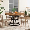 VANOMi Round Dining Table for 4-6, 47 inch Wood Dining Room Table with Storage Shelf - 4 of 4