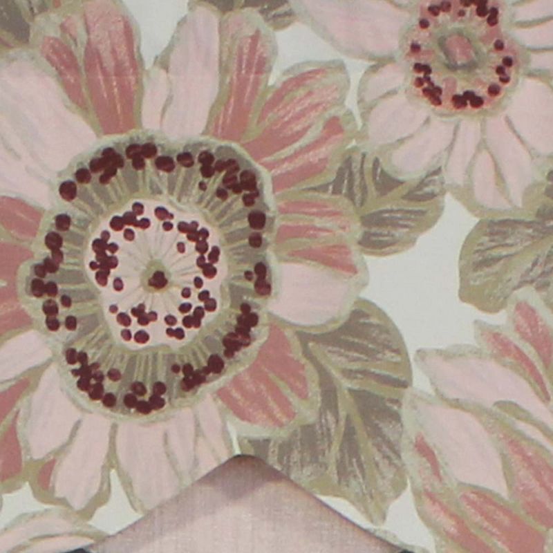 RLF Home Verona Petticoat Modern Premium Design Printed Valance 3" Rod Pocket 50" x 15" Blossom Pink, 3 of 4