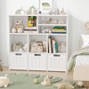 Toy Storage Organizer Kids Bookcase with 3 Movable Drawers Toy Storage Cabinet - 2 of 4