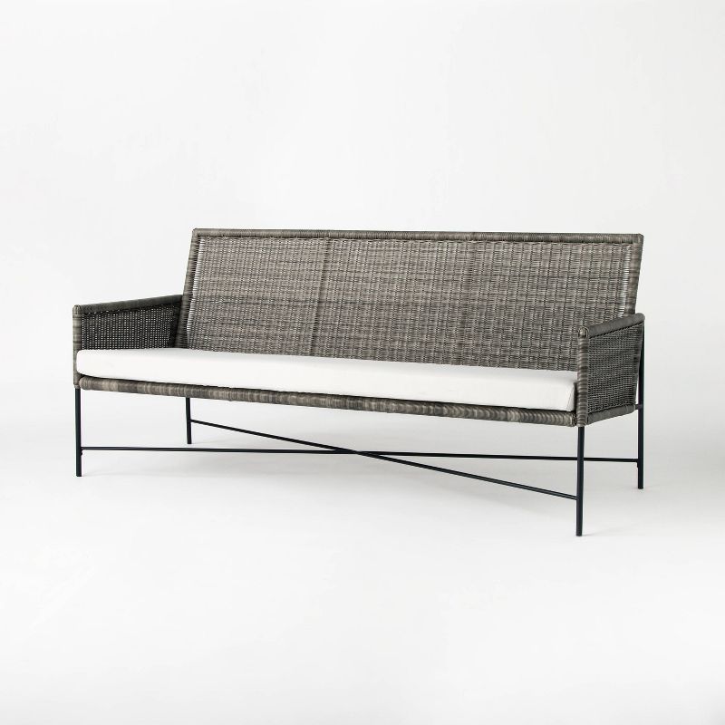 Wicker &#38; Metal X Frame Patio Sofa - Gray - Threshold&#8482; designed with Studio McGee, 3 of 11