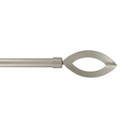 Evideco French Home Goods Adjustable Single Curtain Rod 50"-82" with Decorative Finials and Brackets, Available in Silver Matte or Chrome Finish