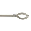 Evideco French Home Goods Adjustable Single Curtain Rod 50"-82" with Decorative Finials and Brackets, Available in Silver Matte or Chrome Finish - 2 of 4
