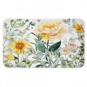 Stupell Industries Yellow Flower Garden Printed Anti-Fatigue Floor Mat, design by Kim Allen, 30"x18" - 1 of 4