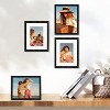 Attop 8x10 Picture Frame Set of 4, Display Pictures 5x7 with Mat or 8x10 without Mat, Engineered Wood with Shatter Resistant Plexiglass Black - 4 of 4