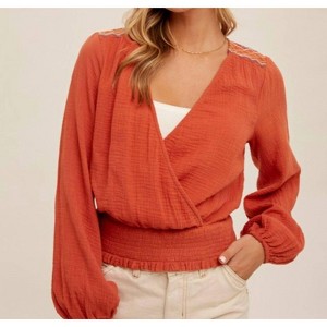 Women's EMBROIDERED TOP - Hem & Thread - 1 of 4