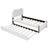 CAVINAS Full Size Bed Frame, Upholstered Platform Bed with Wood Supporting Feet, Bed Frame with Headboards and Trundle - 4 of 4