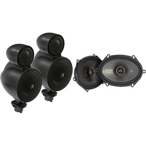 Kicker 47KSMT2504 KSMT250 Dual Pod Component System w/ 2.5" mids and 1" tweeters w/ 51KSC6804 6x8" Coaxial Bundle - 1 of 4