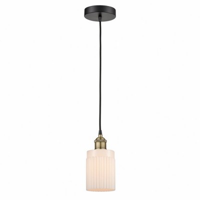Hadley - 1 Light Cord Hung Mini Pendant In Art Deco Style-9.75 Inches Tall and 4.5 Inches Wide