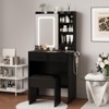 Makeup Vanity Desk with LED Mirror, Charging Station, Stool & Storage - 2 of 4