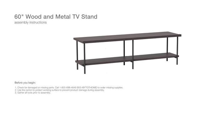 Wood and Metal TV Stand for TVs up to 60" - Room Essentials™, 2 of 16, play video