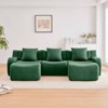 Aukfa Modular Teddy Fabric Sofa,Convertible Modular Sectional Sofa Set , 3-Seats with 1/2/3 Ottoman Soft Boneless Design for Living Room - 3 of 4