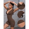 INSPIRE CHIC 2 Pcs Women's Cross Front Tummy Control Slimming Short Sleeves Body Shapers - 3 of 4