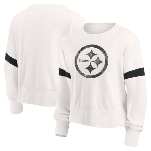 NFL Pittsburgh Steelers Women's Primary Antique Long Sleeve Crew Fleece  Sweartshirt - S