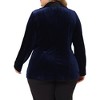 Agnes Orinda Women's Plus Size Velvet Evening Sparkle Party Formal Suit Blazers - 4 of 4