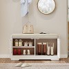 KTMBDW 28.74" Shoe Storage Bench with 2 Door Cabinet & Padded Seat Cushion, Shoe Cabinet, Shoe Bench Shoe Organizer for Entryway, Hallway, White - 2 of 4