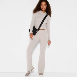 Women's Cozy Flare Mid-Rise Pull-On Pants - Wild Fable™ - 1 of 3