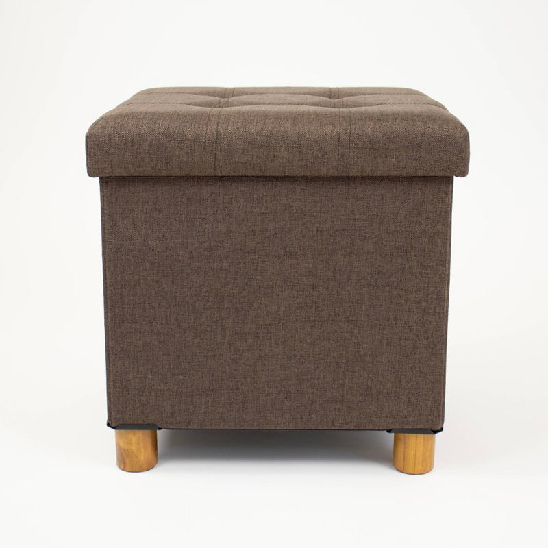 Foldable Storage Ottoman with Reversible Tray Cover Taupe - Humble Crew, 1 of 9