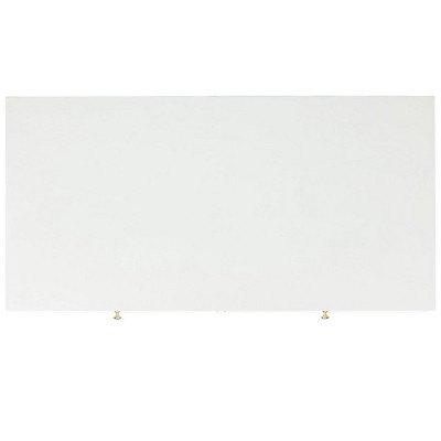 Transitional Gold & White Rectangular Coffee Table with Storage