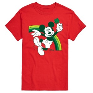 Men's - Disney - Mickey Green Rainbow Short Sleeve Graphic T-Shirt - 1 of 4