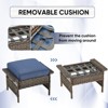 Gymojoy 2 Pieces Outdoor Patio Rattan Ottomans with cushions - 4 of 4