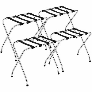 Costway Folding Luggage Rack Chromed Metal Suitcase Holder Shelf for Home Hotel - 1 of 4