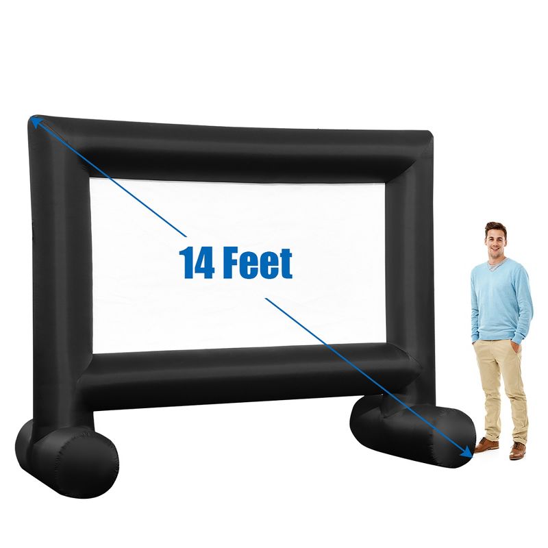 Costway 14FT\16FT\18FT\20FT Inflatable  Projector Screen Projection Outdoor Home Theater W/ Blower, 1 of 11