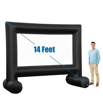 Costway 14FT\16FT\18FT\20FT Inflatable  Projector Screen Projection Outdoor Home Theater W/ Blower