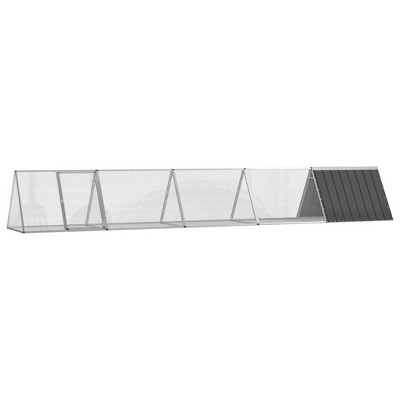 vidaXL Rabbit Cage Anthracite Galvanized Steel Large Rabbit Cage - Anthracite 79.3" x 31.7" x 28"