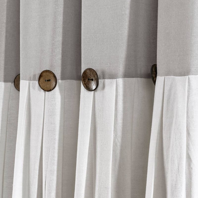 1pc Light Filtering Farmhouse Linen Button Window Curtain Panel - Lush Décor, 4 of 12