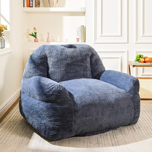 Hooseng 38" Giant Bean Bag Chair for Adults, High-Density Foam Stuffed Corduory Bean Bag Sofa with Handle for Adults Reading, Gaming - 1 of 4