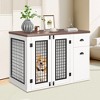 44" Dog Crate Furniture with Drawer & Cabinet – Wooden Indoor Pet Kennel End Table for Small/Medium Dogs, White - 2 of 4