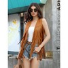 Whizmax Women's Fringe Vest 70s Hippie Faux Suede Rivets Sleeveless Costume Fringe Jacket - 4 of 4