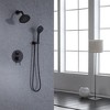 BWE Single-Handle 2-Spray Round High Pressure Shower Faucet in Matte Black (Valve Included) - 2 of 4