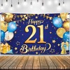 KatchOn, Blue and Gold Happy 21st Birthday Banner - XtraLarge, 72x44 Inch | Cheers to 21 Years Old Birthday Decorations - 2 of 4