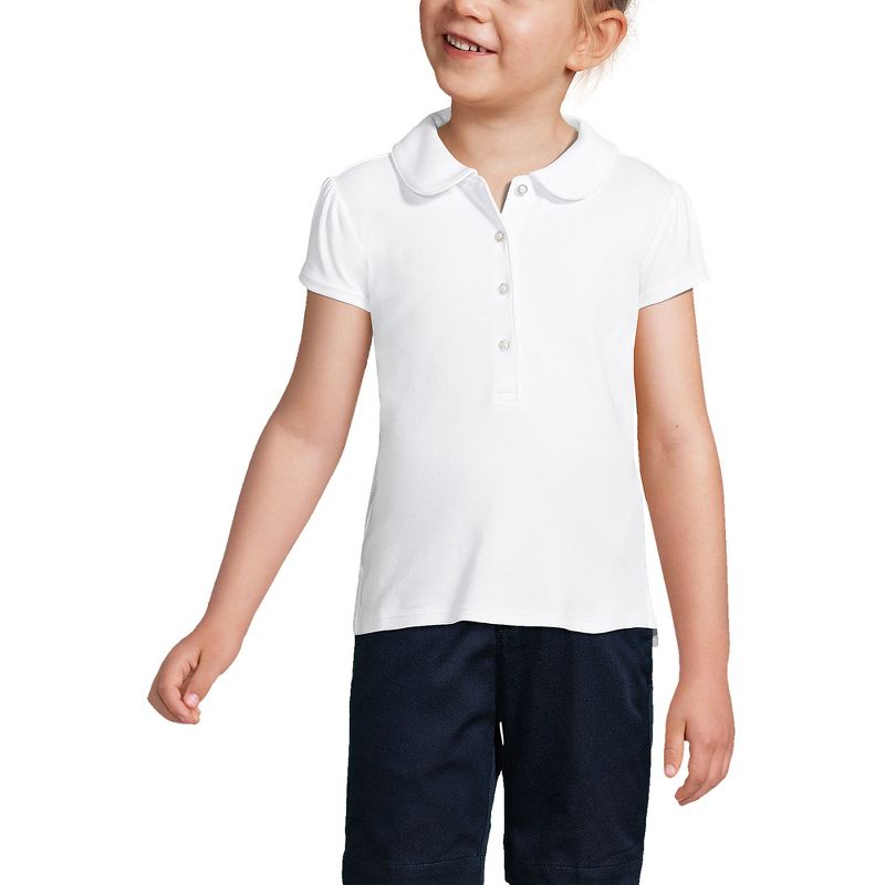 Lands' End Kids Short Sleeve Peter Pan Collar Polo Shirt, 3 of 4