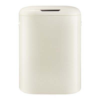 13 Gallon Automatic Sensor Kitchen Trash Can, Kitchen Trash Can, Sensor-Activated Lid Garbage Bin Without Inner Bucket for Home, Office,Cream White