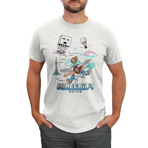 Men's A Minecraft Movie Garrett and Steve Fly Faster Sketch T-Shirt - 1 of 4