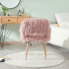 Airsurfer Faux Fur Upholstered Makeup Chair, Modern Side Dining Chair with Sturdy Metal Legs, Cozy and Stylish Seating - 4 of 4