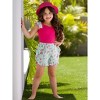 Fuchsia Floral Ruffle Top and Mint Blossom Shorts Set Mia Belle Girls - 3 of 4