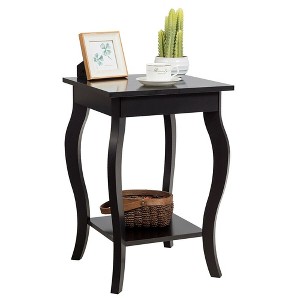 Tangkula Accent Side Table Sofa End Table Nightstand Coffee Table w/ Storage Shelf Brown - 1 of 4