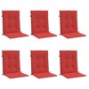 vidaXL Lowback Chair Cushion Set of 6 Red Oxford fabric (100% polyester) - 3 of 4